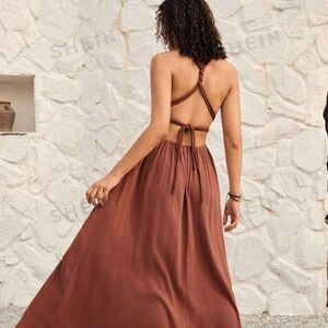 SHEIN BohoFeels Summer Holiday Long Backless Strappy Dress